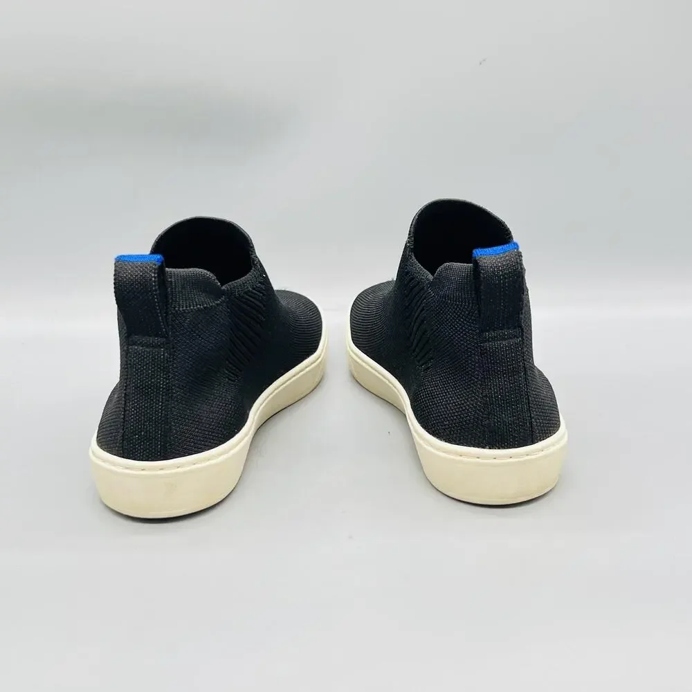 Rothy's Shoes Womens 6.5 Black Knit Slip On Mid Top Sneakers Comfort Casual
